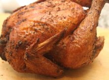 pollo asado con licor de hierbas